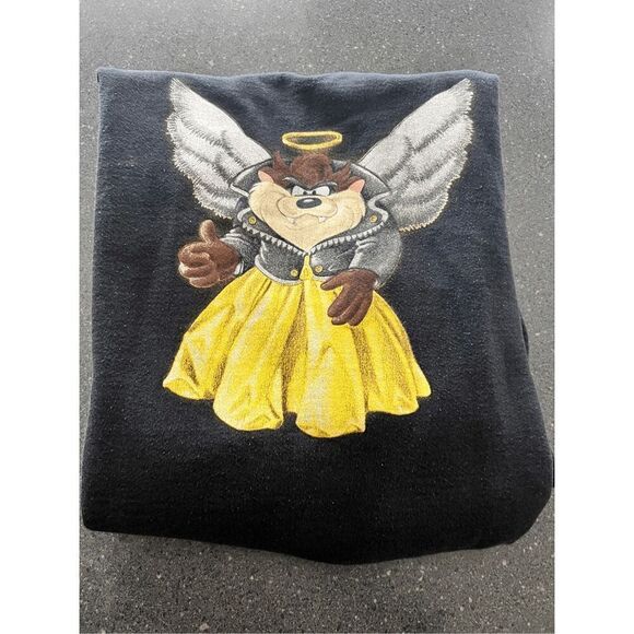 Vintage Warner Bro Taz Devil Angel Sweatshirt size XL made in USA - Picture 5 of 10